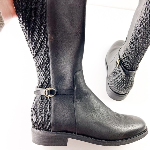 Cole Haan Boots womens 7 Isabell Stretch Black Leather Knee High Riding Boots - Picture 11 of 14